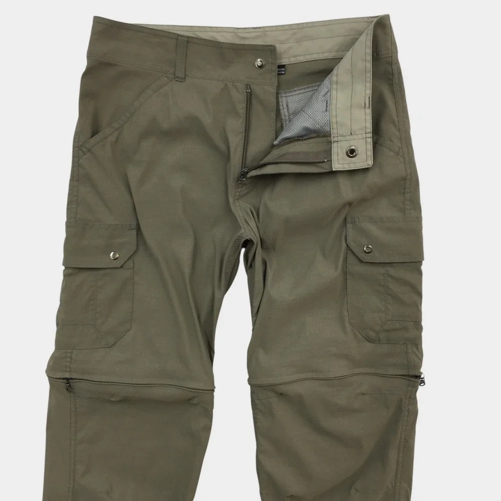 KUHL Renegade Convertible Stealth Pants Mens 32x32 Green Cargo Hiking Zip Off